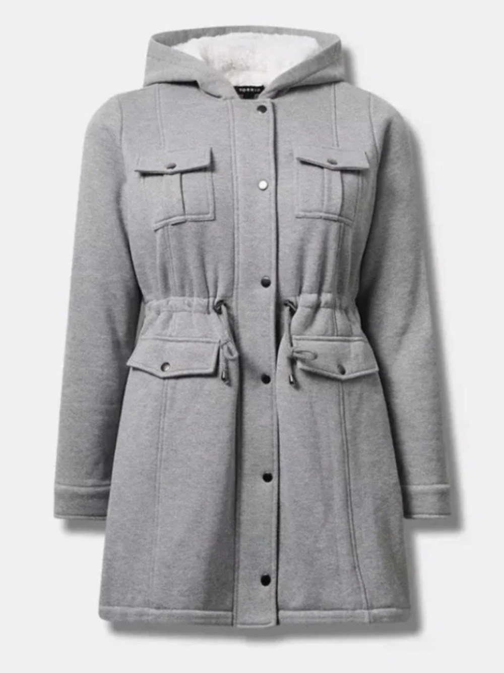 NWT Torrid Gray Fleece Sherpa Lined Anorak Coat - Torrid Size 4 (26, 4X)